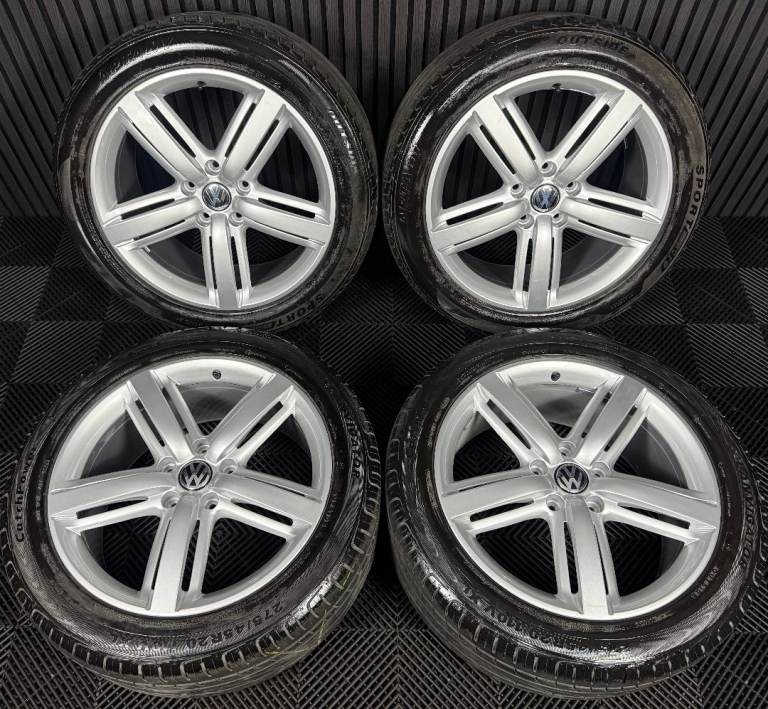 20'' GENUINE VW TOUAREG METROPOLITAN SILVER ALLOY WHEELS ALLOYS TYRES Q7 CAYENNE 