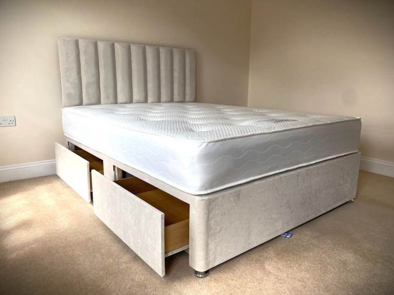 New Year First Offer || Divan 4ft6 double bed with mattress & storage option || Free & Fast Delivery