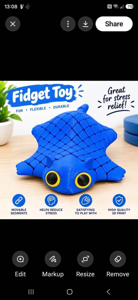 New Blue Fidget Toy - Flexible and Stress-Relieving