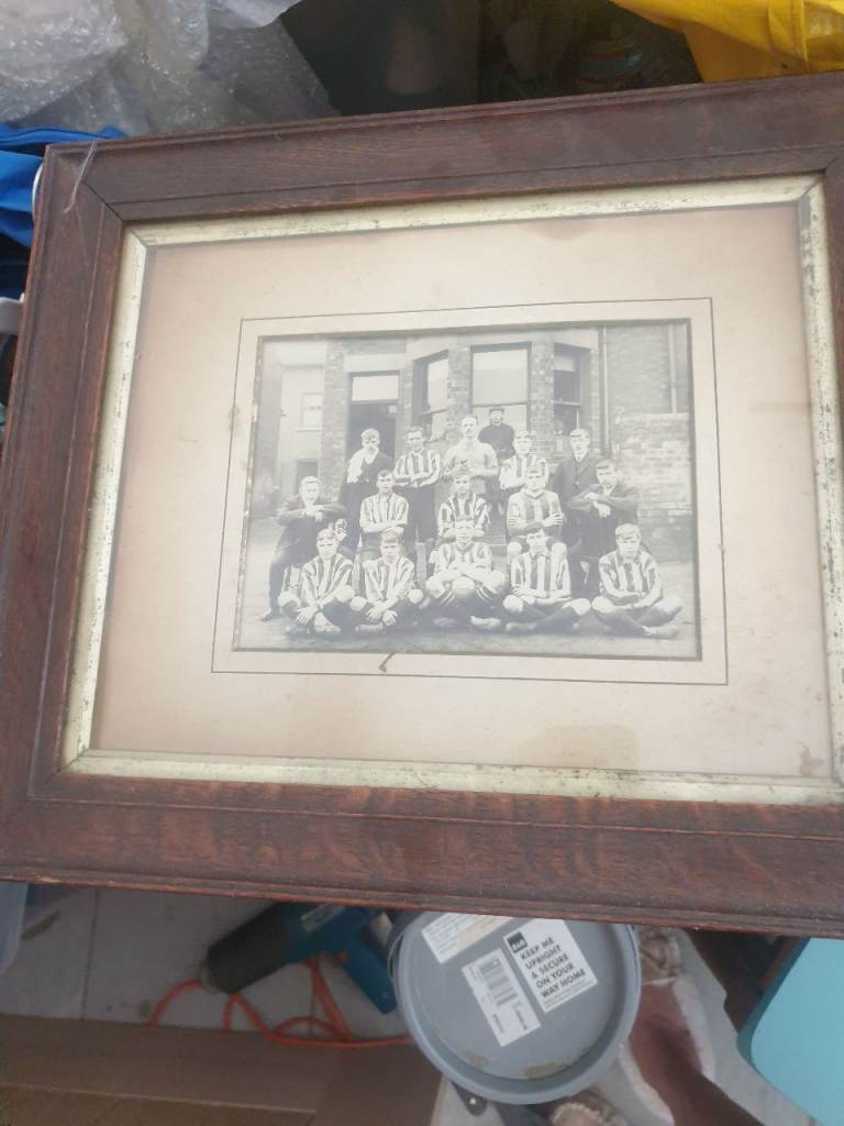 Vintage Framed Football Team Photo - Old Wooden Frame