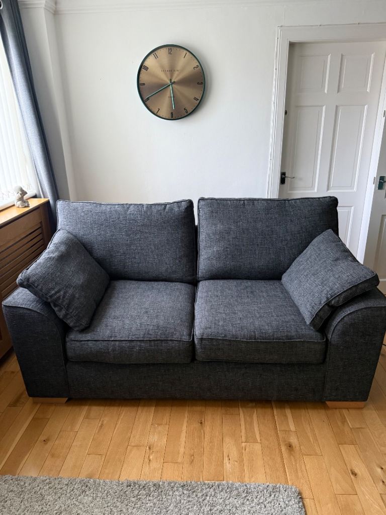 Next 2-Seater Fabric Sofa – Grey, Good Condition