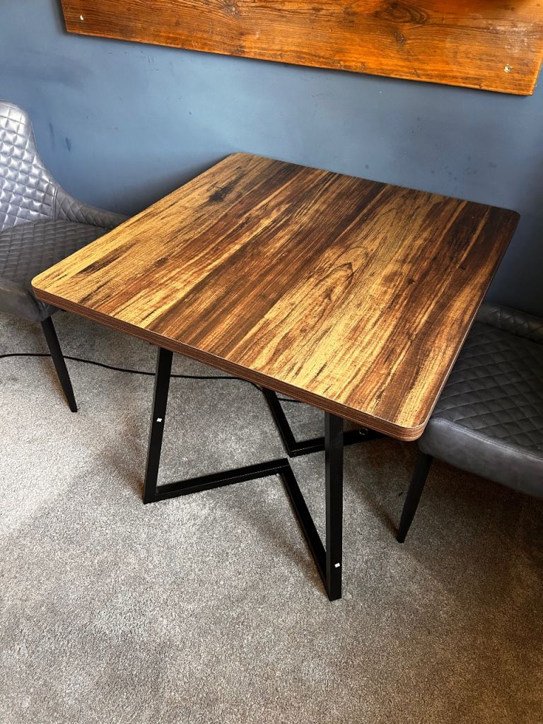 Tribesigns Rustic Brown Dining Table 80x80cm – As Good As New