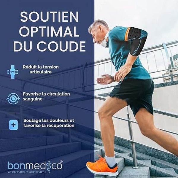 bonmedico Farko Elbow Compression Support Sleeve Black Size L Unisex ...