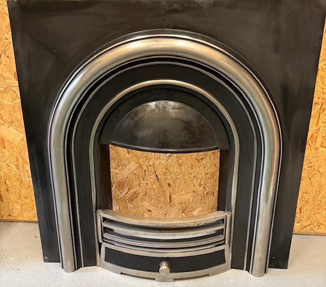 Cast Iron Fire Insert - Black/Silver