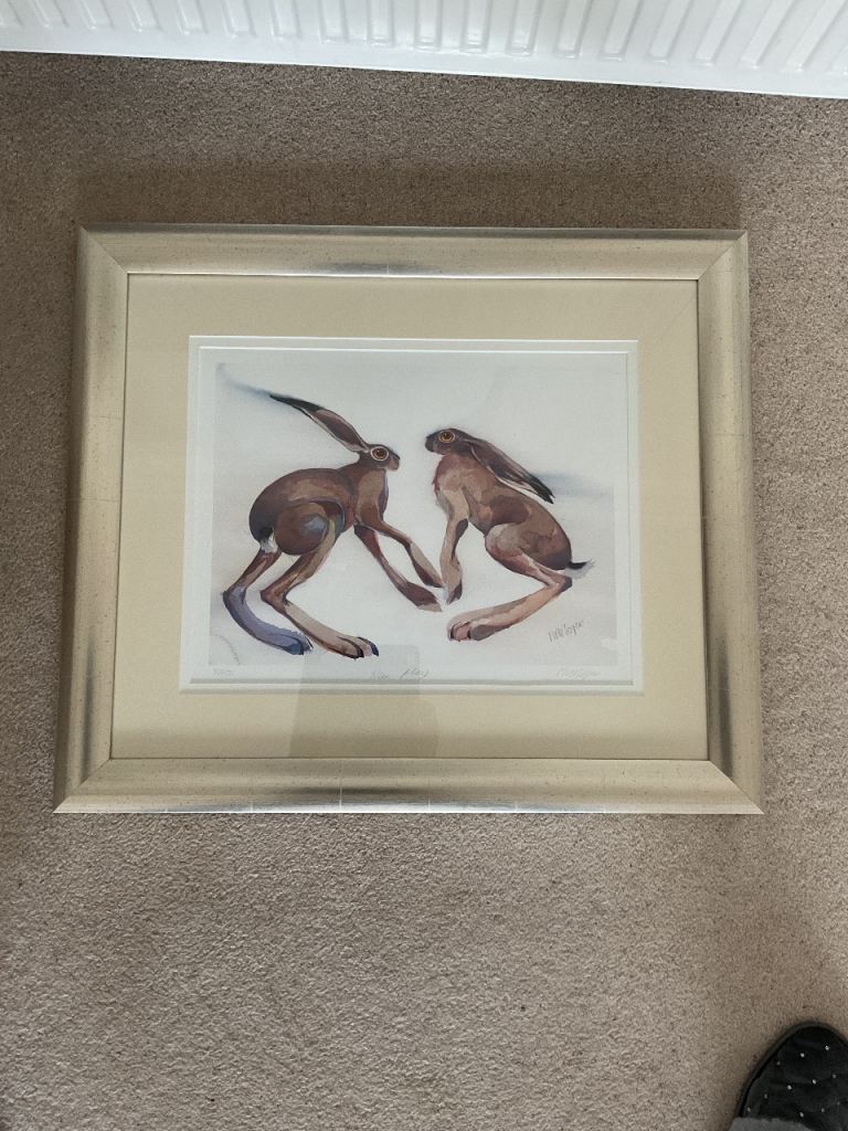 Picture (Limited edition print of Hares at play )