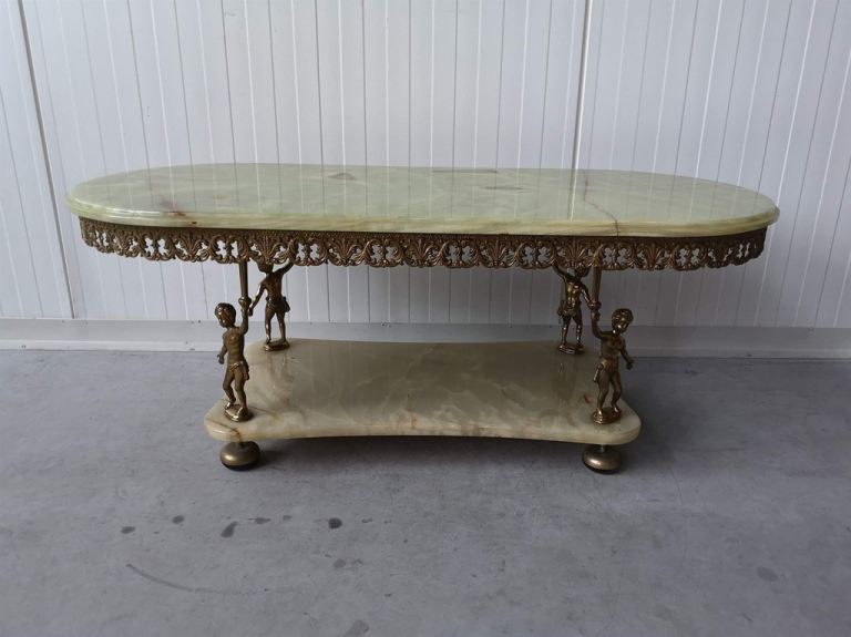 Marble bronze coffee table