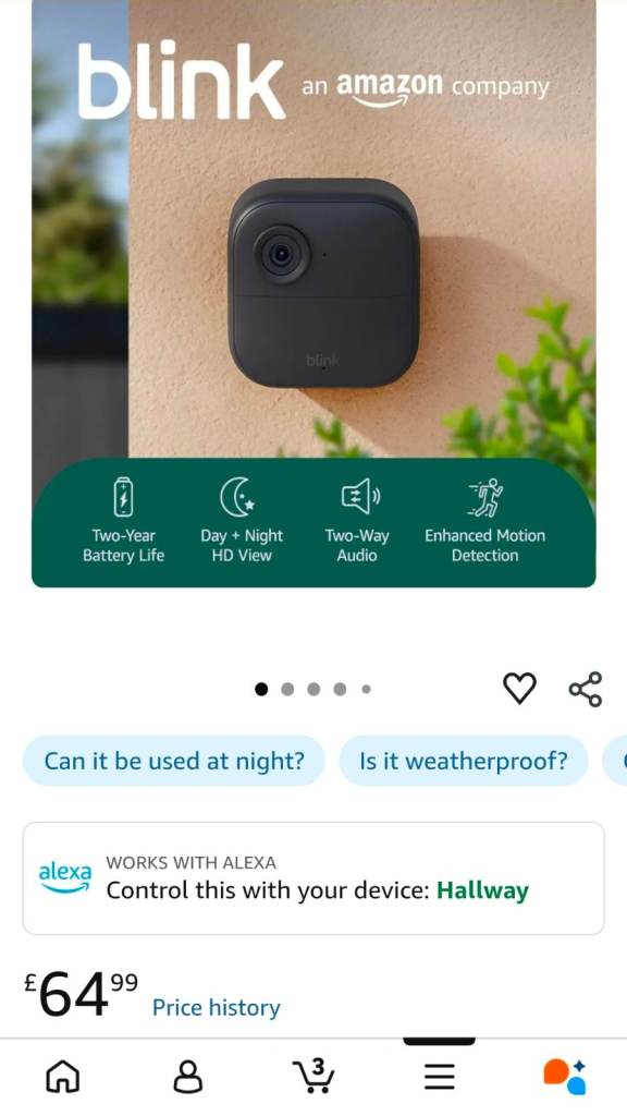 Blink Outdoor 4 camera–Wireless HD smart,2 year battery,works with Alexa-Add-on camera only-IP65