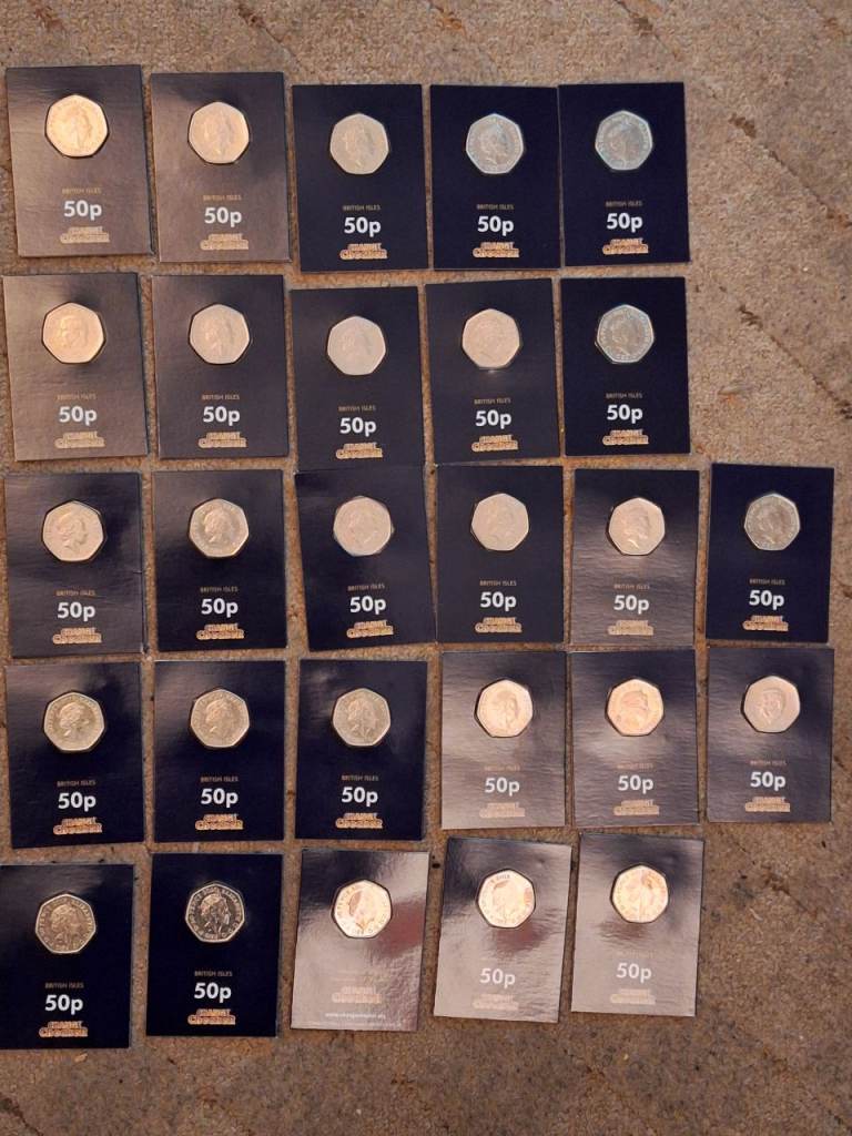 50p bundle uncirculated X26 in cases 