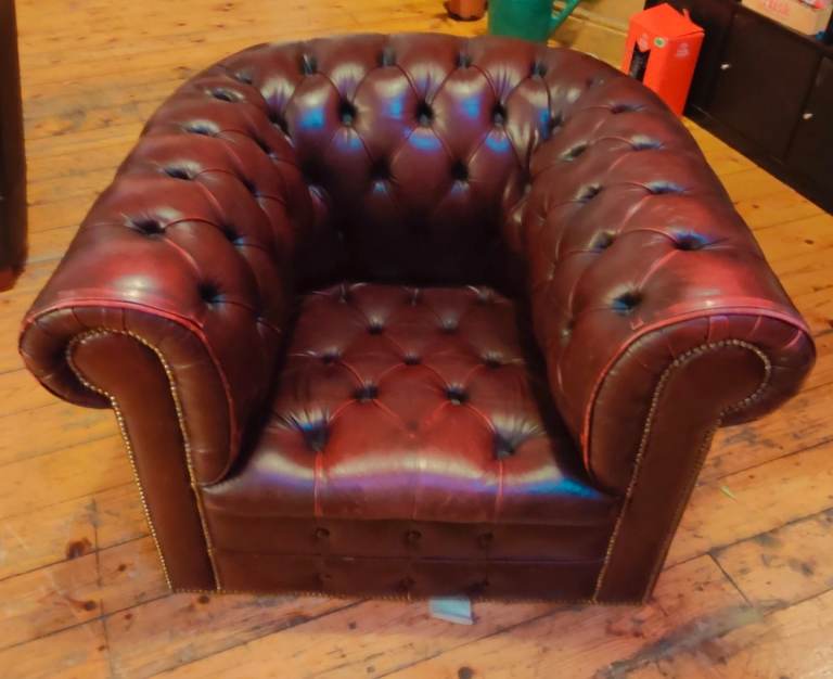 Burgundy Chesterfield Armchair 