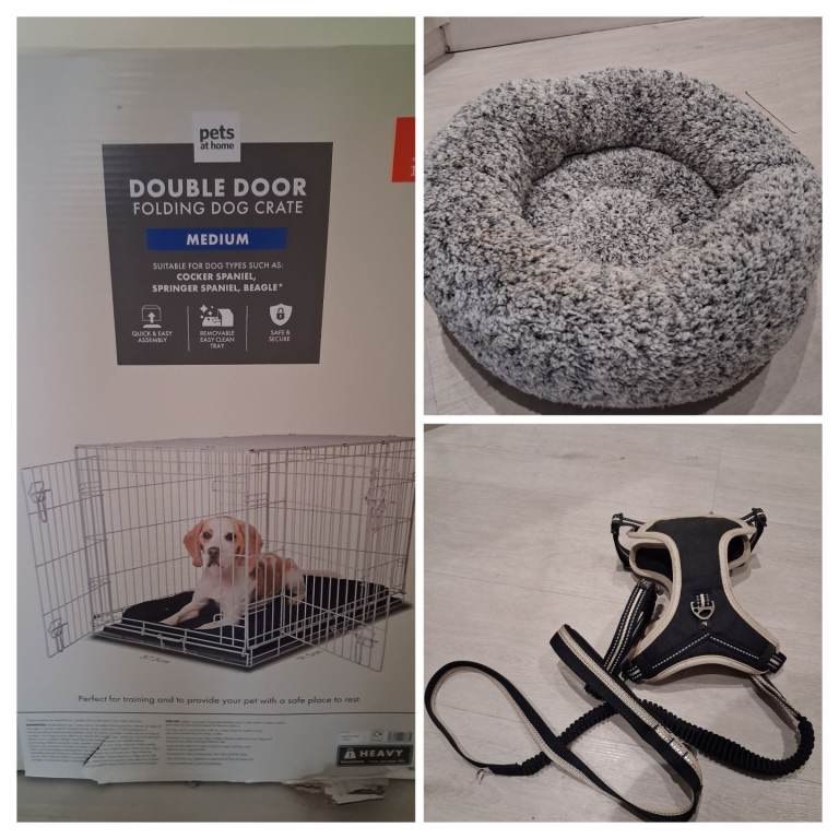 Medium Crate/bed/lead