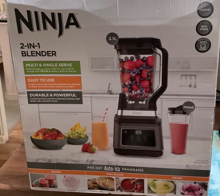 NINJA 2 in one Blender Auto i Q programmes 2.1 litre 1200 watt (New)
