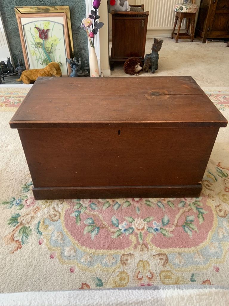 Wooden Storage Trunk/Chest – Solid Wood, Fair Condition