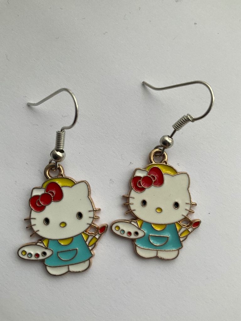 Hello kitty fun metal earrings gift idea