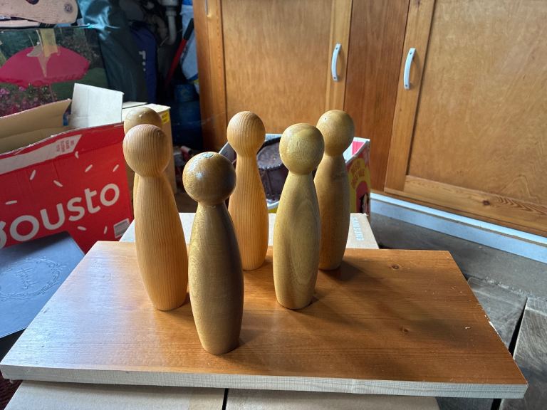 Wooden Bowling Skittles Game – Good Condition