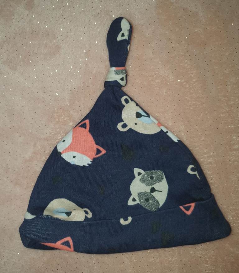 image for PEP & CO Navy Blue Animal Cartoon Beanie Hat Cap 3-6 months 18lbs 8kg Cotton NEW