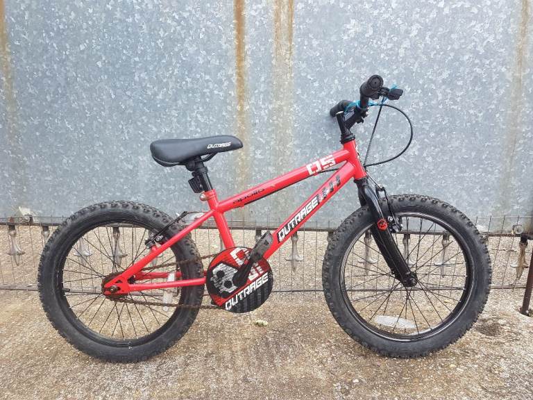 APOLLO OUTRAGE(RED/BLACK),18 INCH WHEEL  SINGLE SPEED CHILDS BIKE .V BRAKES ,CHILDS LEVERS 