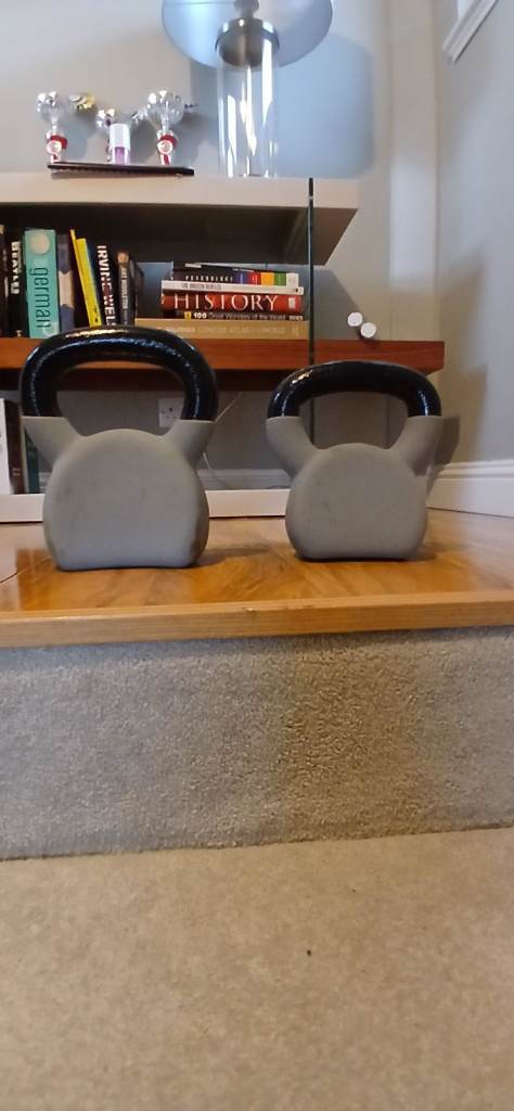 Pair of OKO Kettlebells – Grey, Good Condition