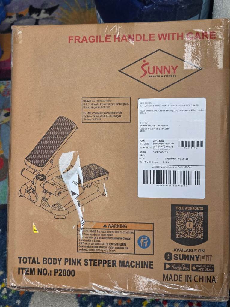 Brand New Sunny Health & Fitness P2000 Total Body Pink Stepper Machine