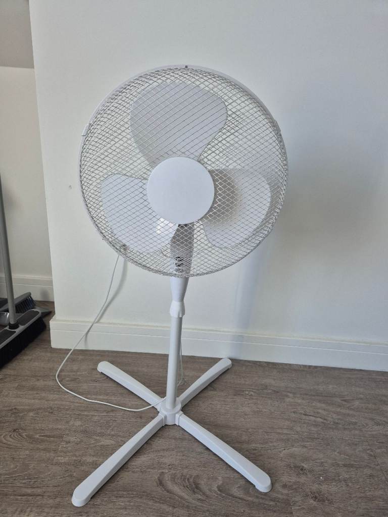 White Pedestal Fan – Good Condition, Fully Working