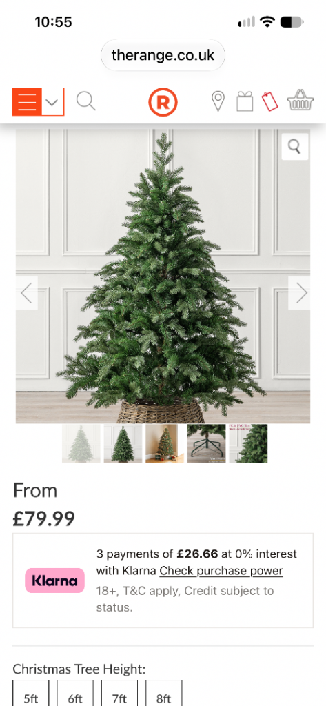 6ft Fraser Fir Artificial Christmas Tree – Good As New.  Used once 