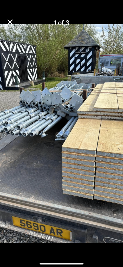 image for Cuplock Scaffolding package, used but in excellent condition, with new timber boards - 10 m x 6 m.