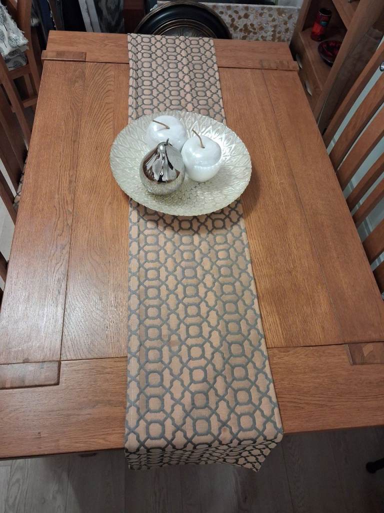 Solid oak table plus set of 4 dining chairs 