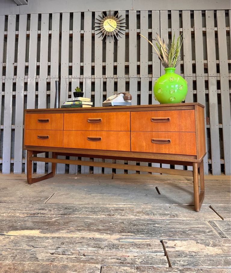 William Lawrence teak sideboard drawers vintage retro mid century 