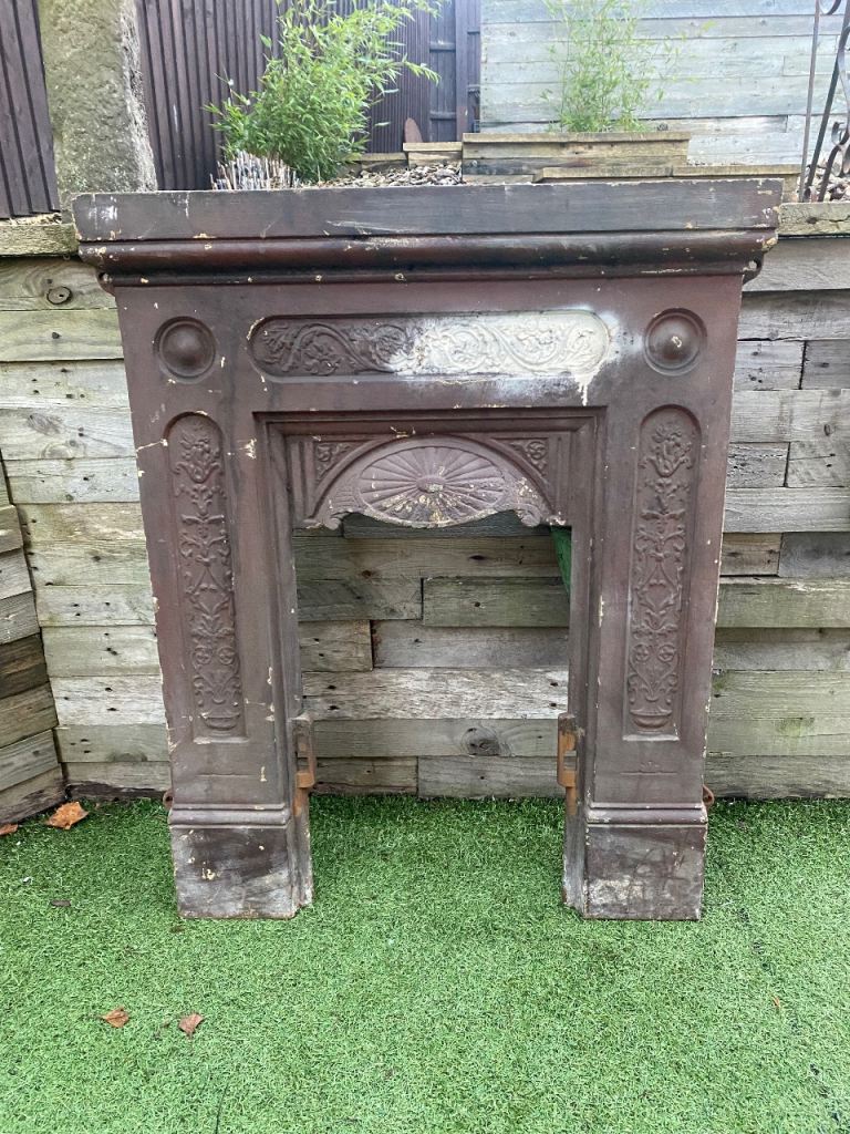 Victorian cast iron fireplace front 