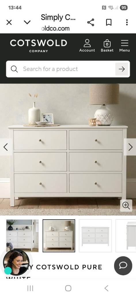 Cotswold white solid bedroom unit