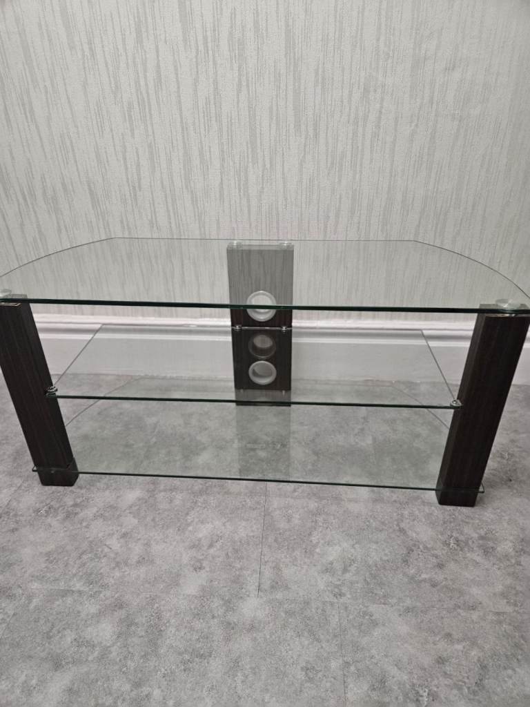 Modern 3 Tier Tv Stand In Walnut