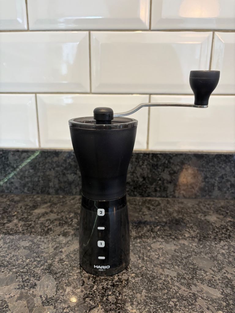 Small handheld coffee bean grinder mill black Hario MSS-1 Mini Slim Ceramic