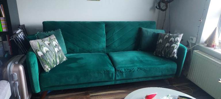 Sofabed Dark Green 4 seater 