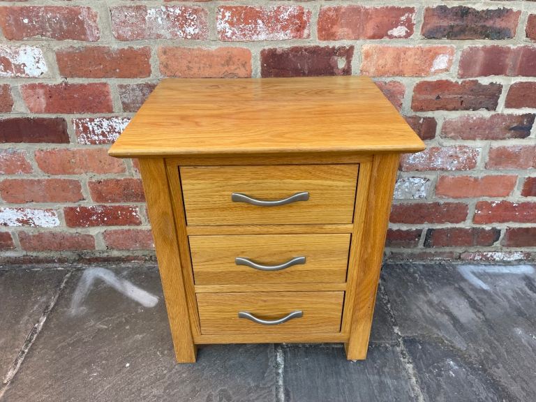 Solid Oak Bedside Table - Good Condition 