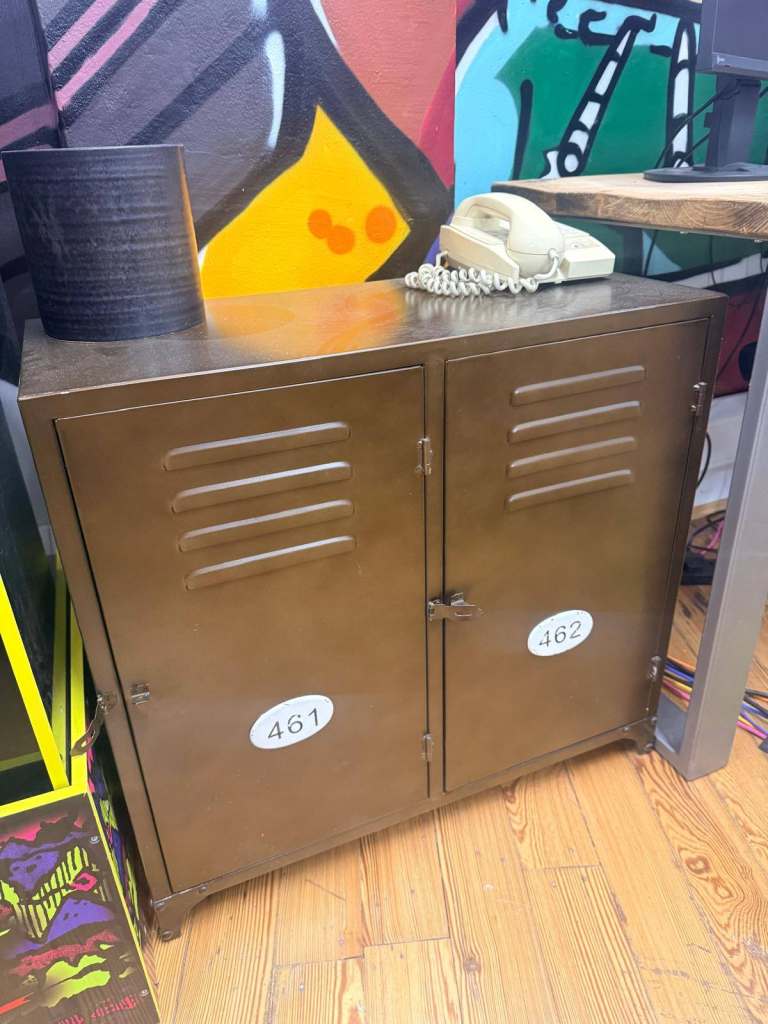 Small Industrial 2-Door Metal Sideboard