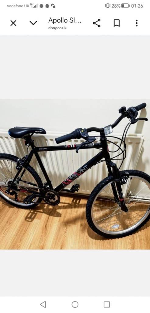 Apollo Slant Mountain Bike – Black, Good Condition