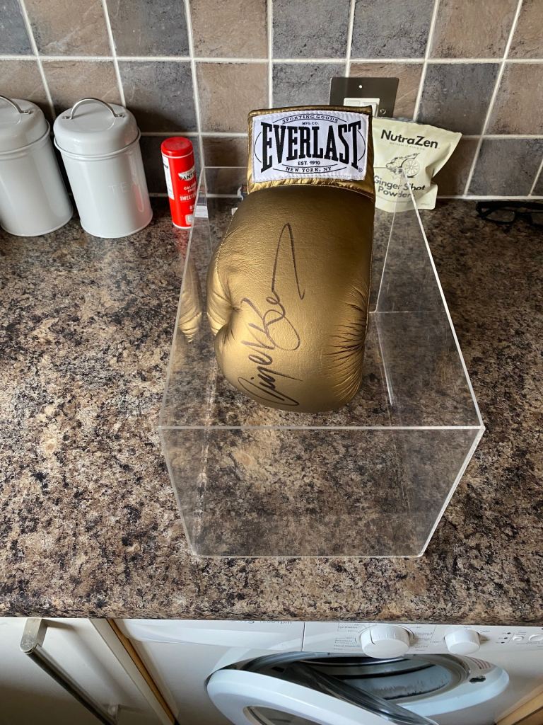 Nigel benn boxing glove with signature 
