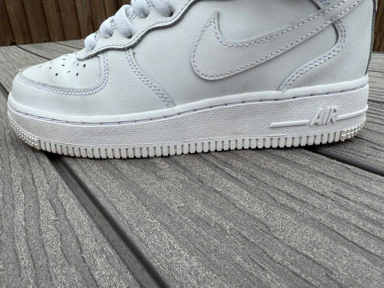 White Nike air force 1 one mids older child