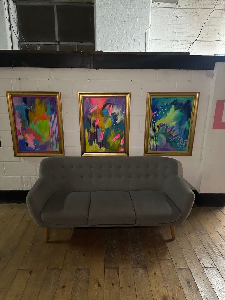 Lovely motala grey 3 seater fabric sofa 