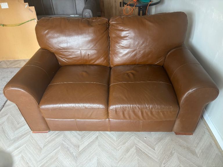 Brown leather sofa 