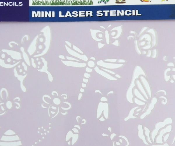 Stencil 13 x 14cm - butterfly, dragonfly, bee, beehive, bug, snail, ladybug, beetle, worm, flower