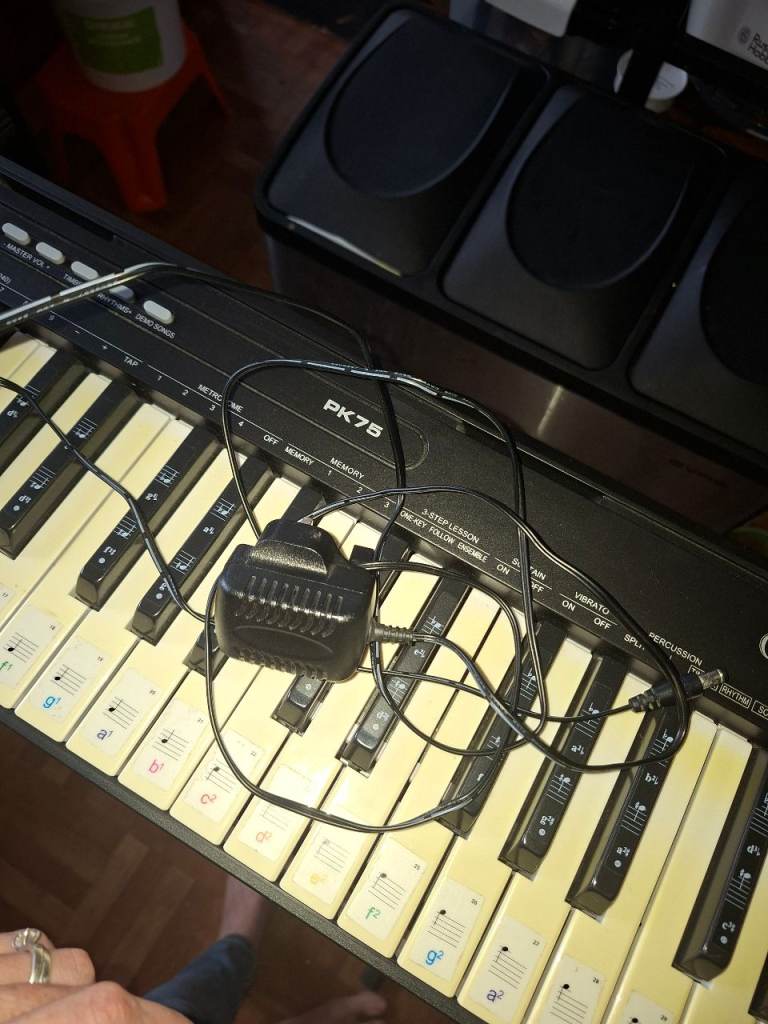 Crystals PK78 Electronic Keyboard with Power Supply – Good Condition
