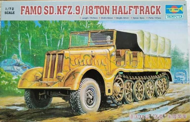 Rare Trumpeter 07203 - Sd.Kfz 9 FAMO German 18 ton Half-track 1/72 Scale model kit