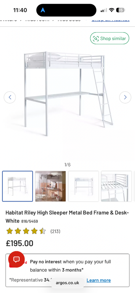 image for Desk bed £50