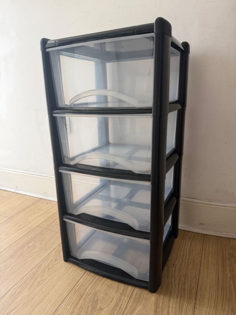 Large Plastic 4 Drawer Storage  Drawer Tower for Schools, Offices Home Room Toy 