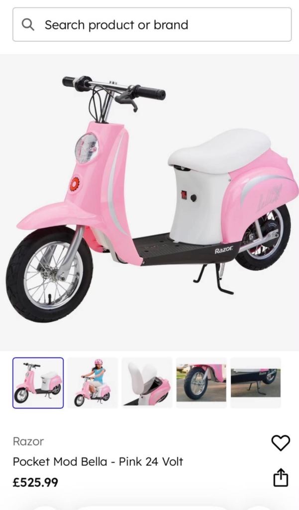 Razor Pocket Mod Bella Pink Electric Scooter 24V