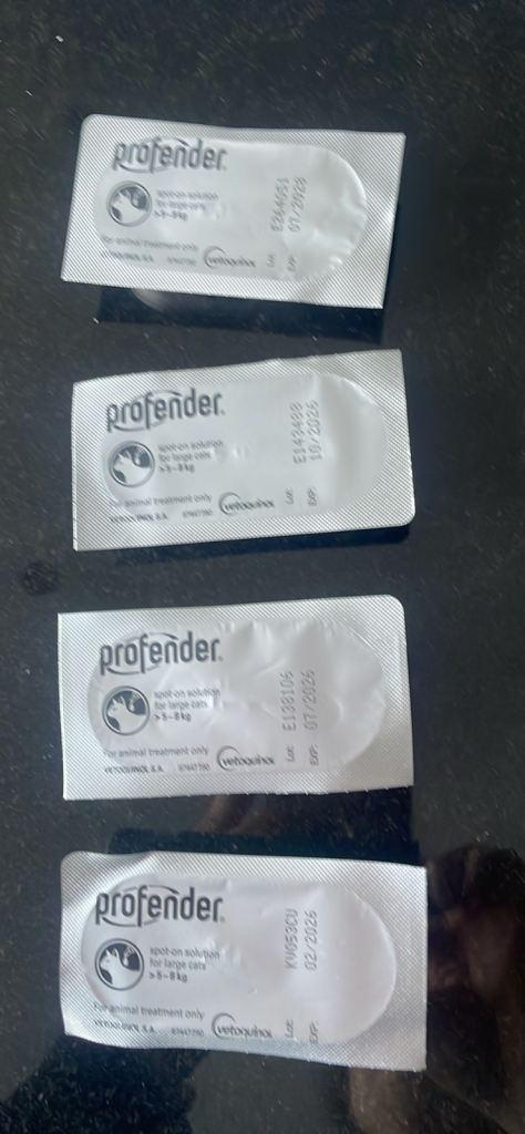 4x Profender spot on treatment for cats