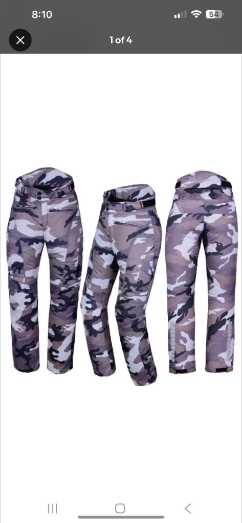 Motorbike Motorcycle Waterproof Cordura Textile Trousers Pants Armoured Camouflage 