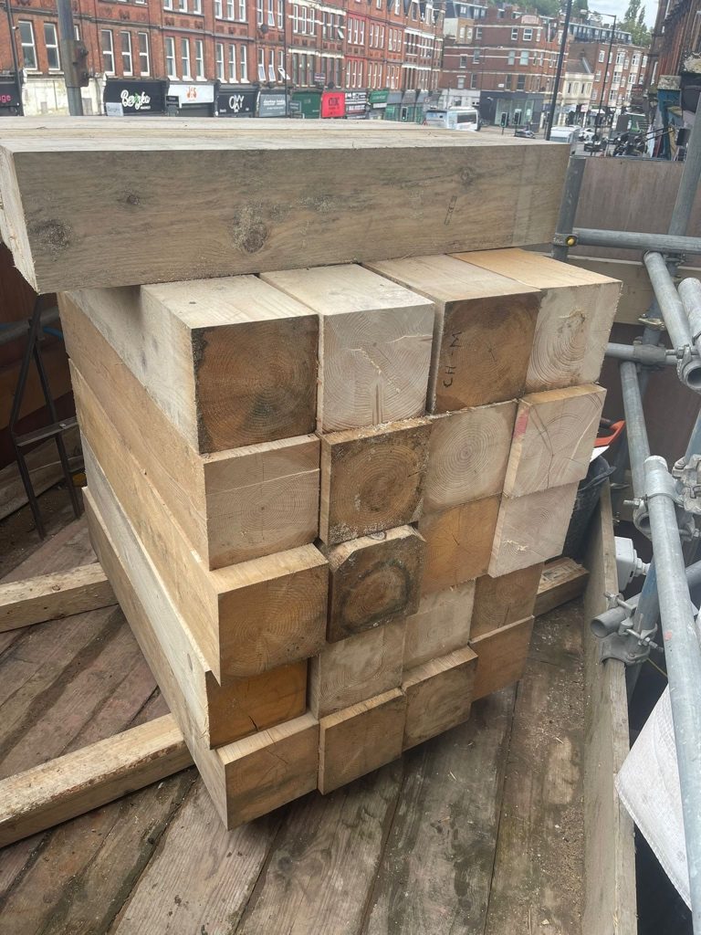 Pine Timber Wood Beam Thick 200mm x 200mm x 1145mm. X24