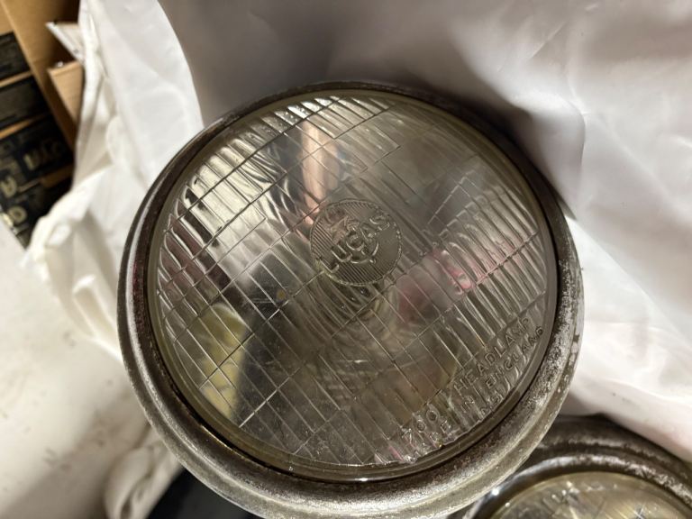 Lucas MBL 147 King of The Road Headlamp’s In Chrome Classic Car Vintage