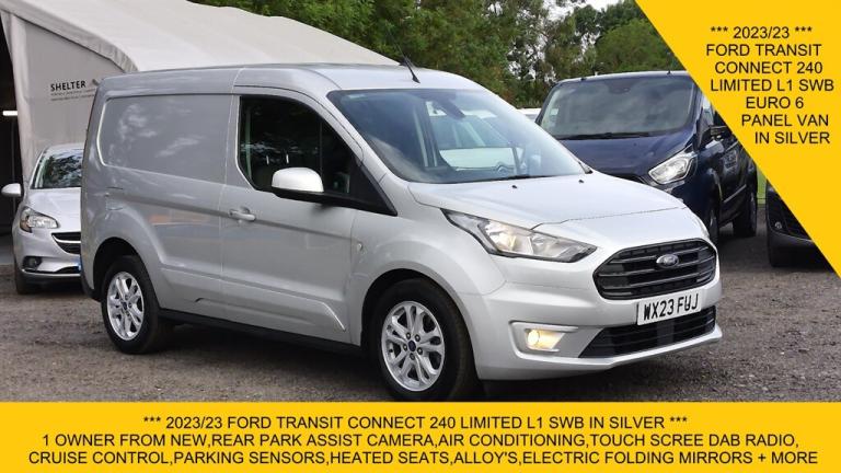 2023 Ford Transit Connect 240 LIMITED L1 SWB IN SILVER WITH PARK ASSIST CAMERA,AIR CONDITIONING,S...